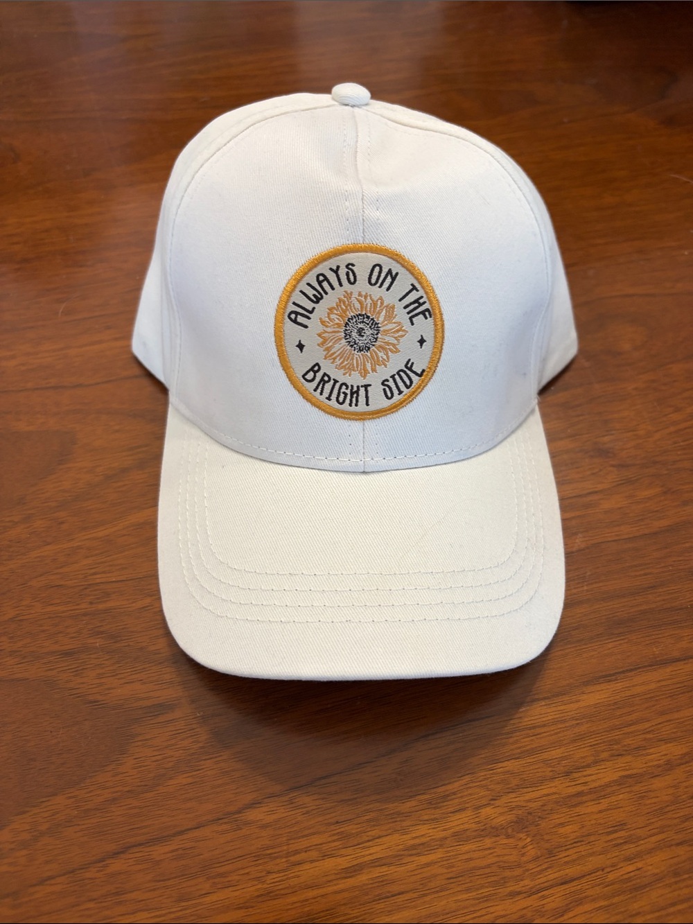Sonoma White Baseball Cap with Yellow Sunflower Patch